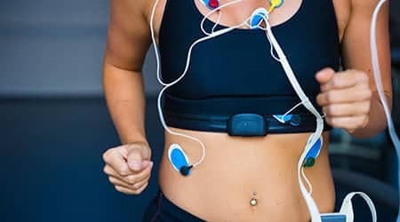 woman getting active cardio test