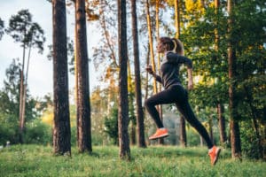 Jogger doing morning physical training